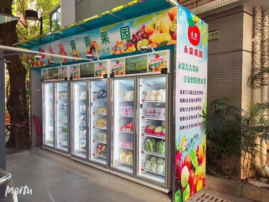 Έξυπνη μηχανή πώλησης ψυγείων των οδηγήσεων ανοιχτών πορτών για τα φρούτα με τη σε πραγματικό χρόνο λειτουργία ελέγχου Enventory τηλεμετρίας, μικρό