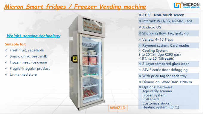 Σύστημα ψύξης ψυκτήρων μηχανών πώλησης παγωτού με τον αναγνώστη καρτών οθόνης αφής στη λεωφόρο
