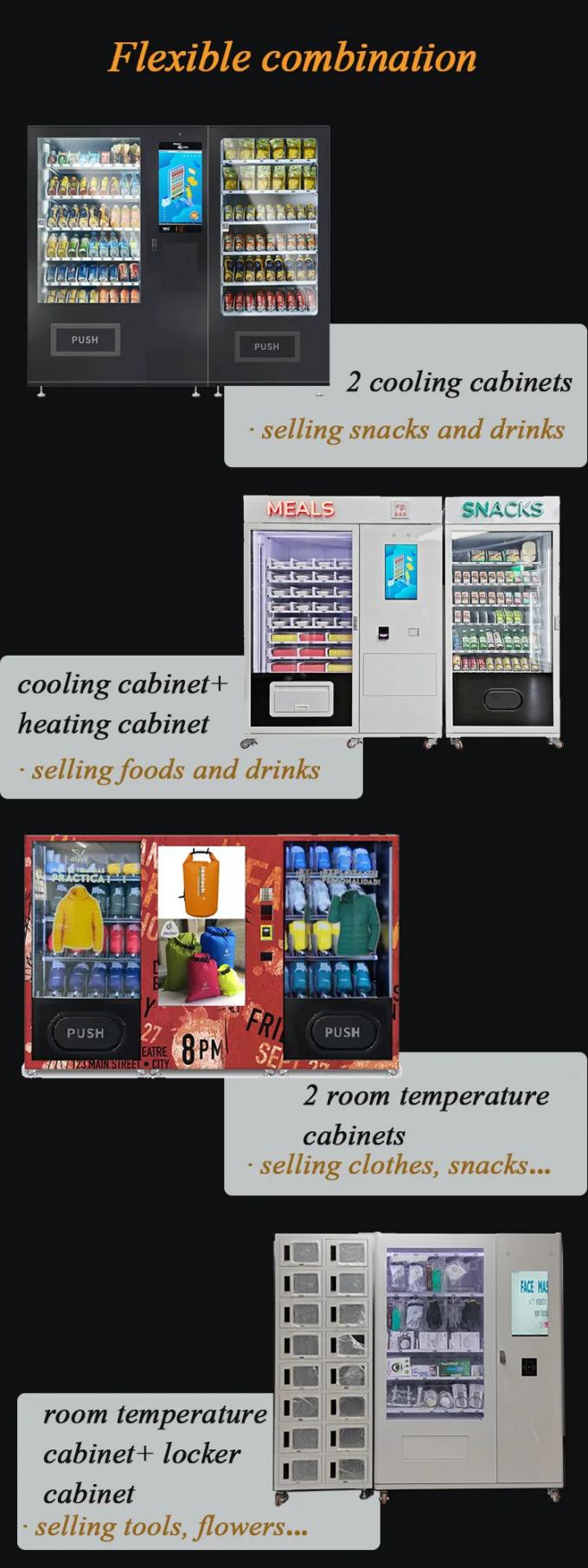 Η μηχανή πώλησης πρόχειρων φαγητών γεύματος Combo υποστηρίζει τον εύκαμπτο συνδυασμό