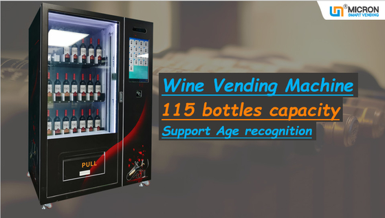 Έξυπνη μηχανή πώλησης κόκκινου κρασιού με τα χρήματα εγγράφου υποστήριξης συστημάτων αναγνώρισης ηλικίας