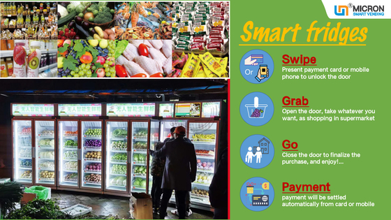 WIFI 4G Smart Fridge Μηχάνημα αυτόματης πώλησης σνακ με φρούτα λαχανικών σε σούπερ μάρκετ