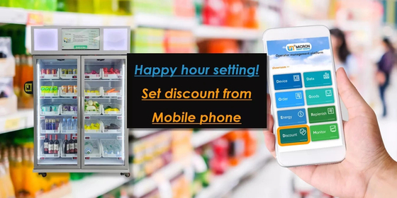 WIFI 4G Smart Fridge Μηχάνημα αυτόματης πώλησης σνακ με φρούτα λαχανικών σε σούπερ μάρκετ