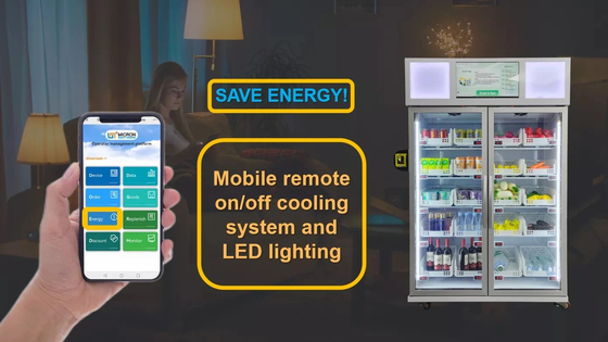 WIFI 4G Smart Fridge Μηχάνημα αυτόματης πώλησης σνακ με φρούτα λαχανικών σε σούπερ μάρκετ